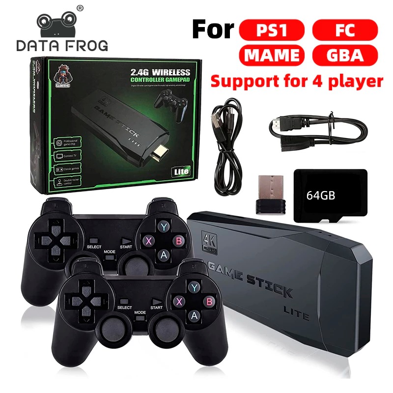 Video Game Retro 64gb 30 mil jogos 2 controles sem fio hdmi vários consoles